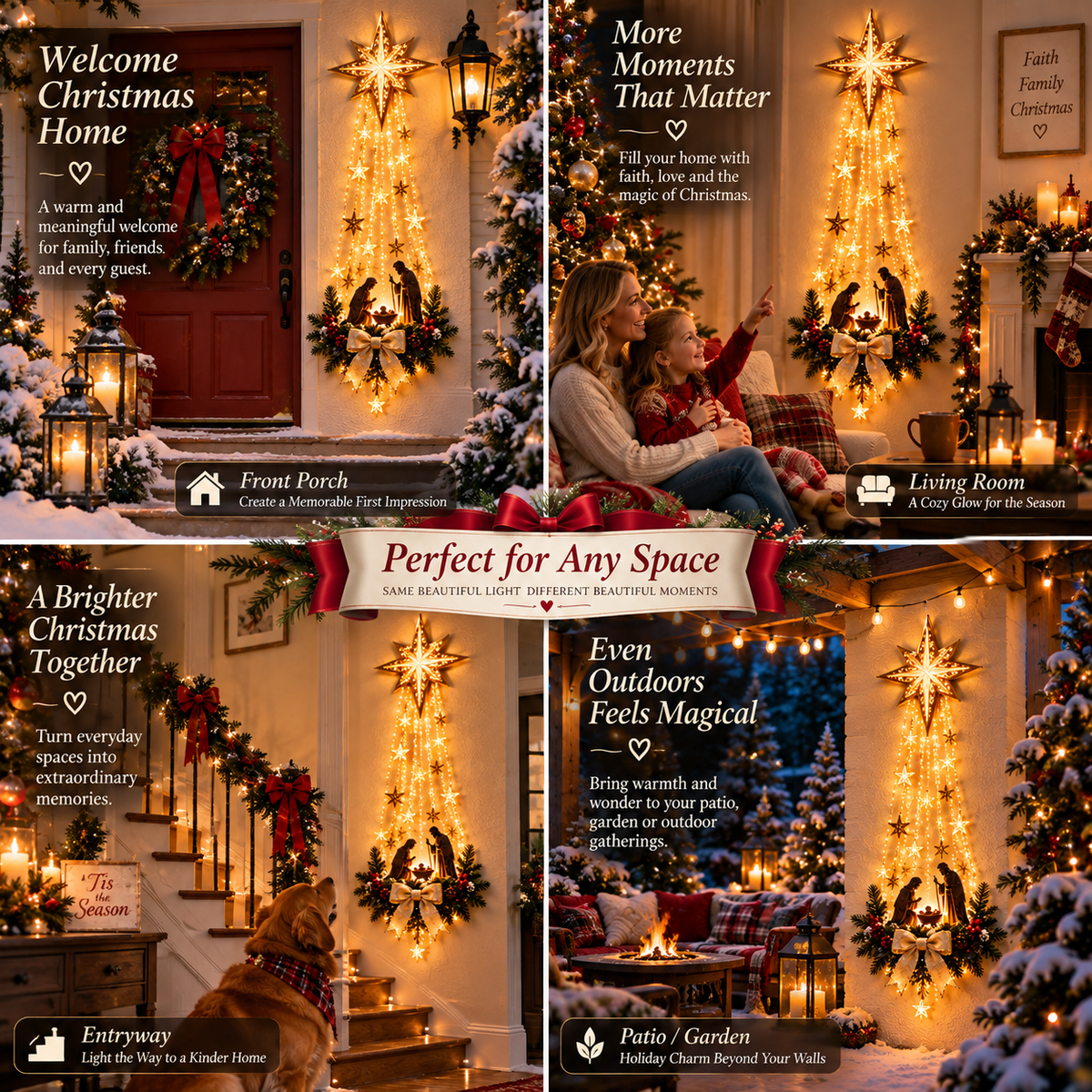 🎄Last Day 60% OFF✨✝️ Bethlehem Star of Faith – Lighted Nativity Wall Decor