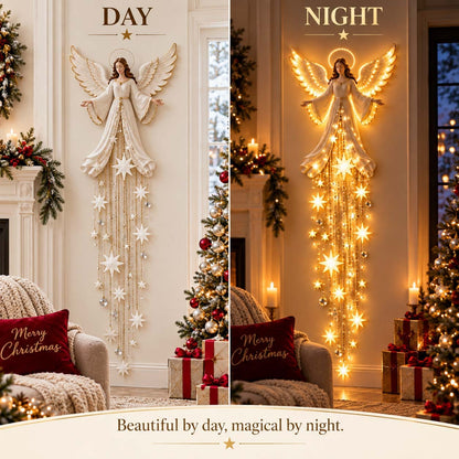 (🌲Early Christmas Sale- 60% OFF)👼Angel Blessing Starfall Wall Light™ – Heavenly Christmas Wall Decor