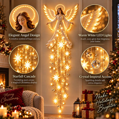 (🌲Early Christmas Sale- 60% OFF)👼Angel Blessing Starfall Wall Light™ – Heavenly Christmas Wall Decor