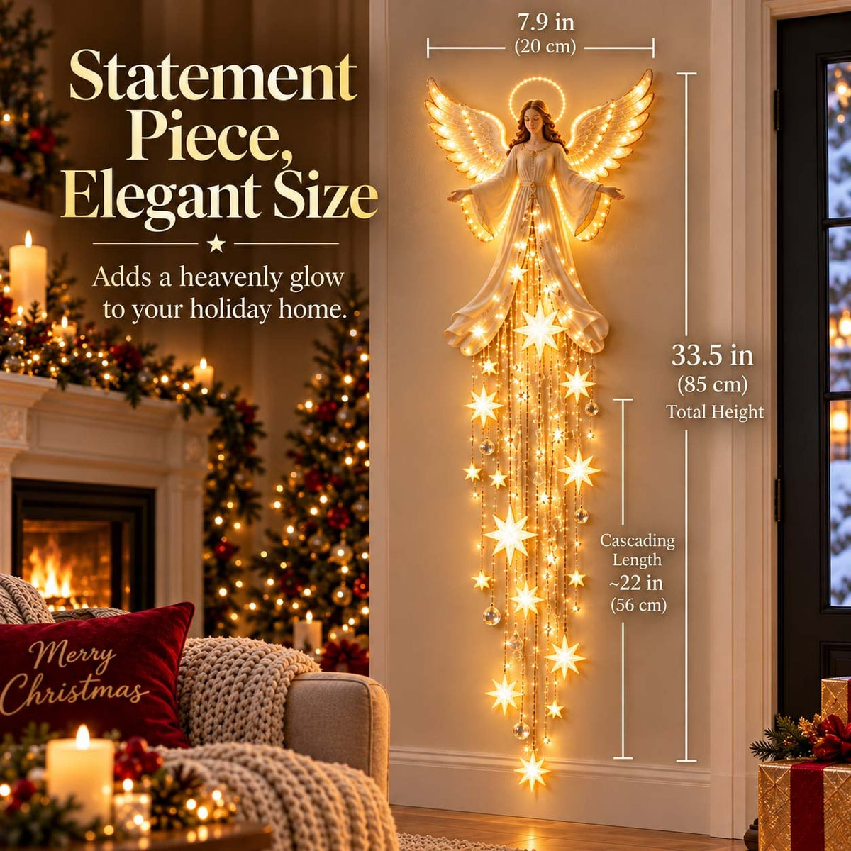 (🌲Early Christmas Sale- 60% OFF)👼Angel Blessing Starfall Wall Light™ – Heavenly Christmas Wall Decor