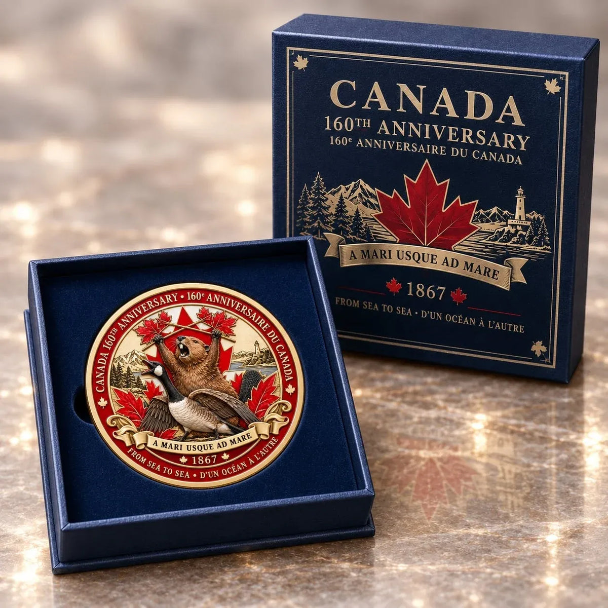🍁 Canada 160th Anniversary “A Mari Usque Ad Mare” Silver Collectible Commemorative Coin