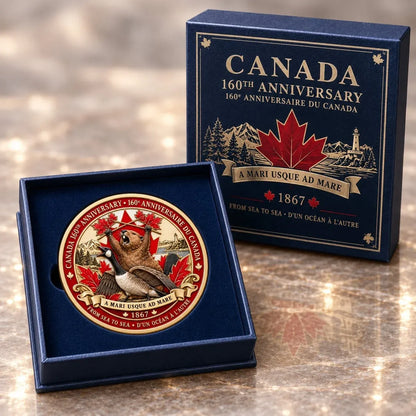 🍁 Canada 160th Anniversary “A Mari Usque Ad Mare” Silver Collectible Commemorative Coin