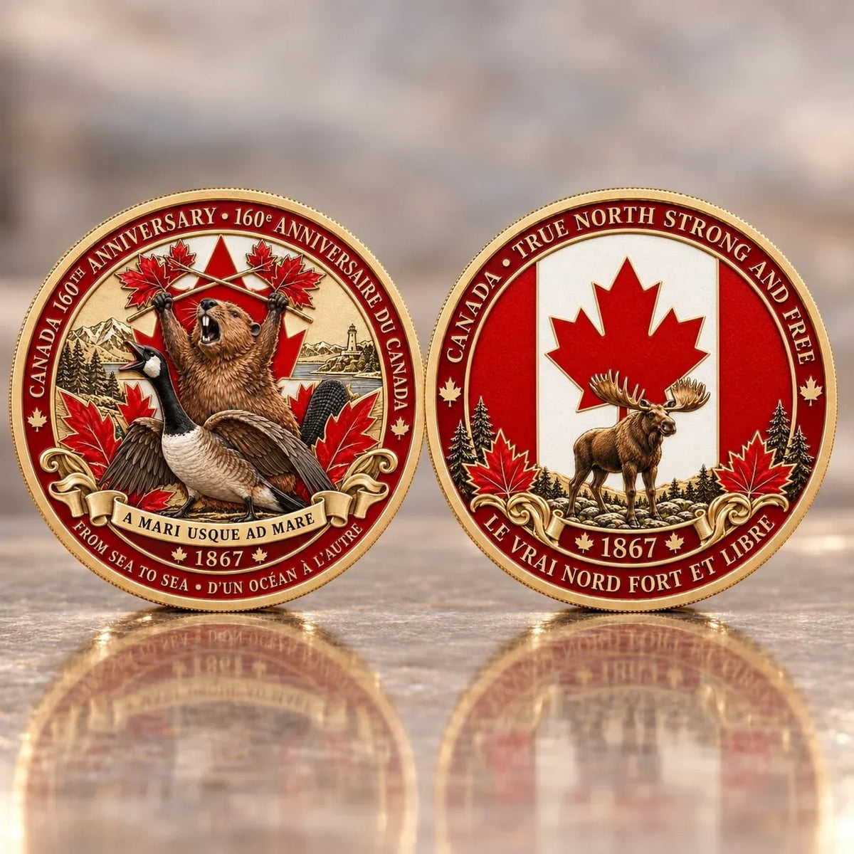 🍁 Canada 160th Anniversary “A Mari Usque Ad Mare” Silver Collectible Commemorative Coin