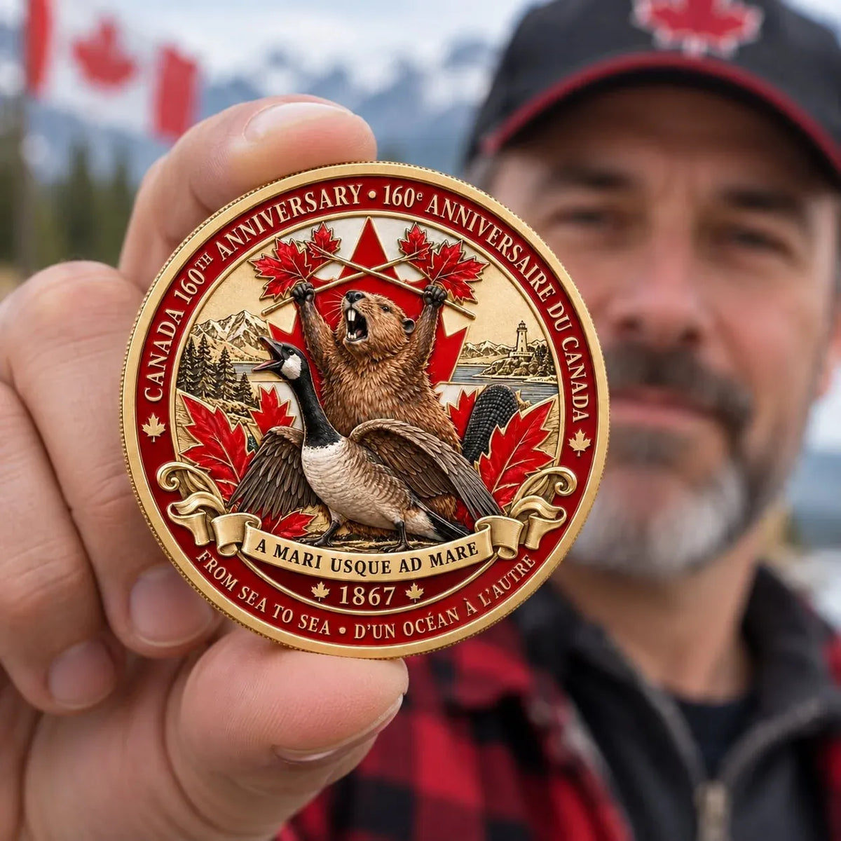 🍁 Canada 160th Anniversary “A Mari Usque Ad Mare” Silver Collectible Commemorative Coin