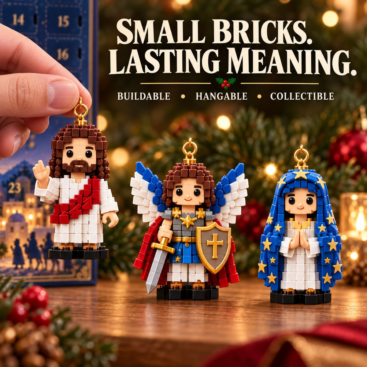 🔥Last Day 49% OFF ✨ The Holy Story 24-Day Mini Brick Ornament Advent Calendar