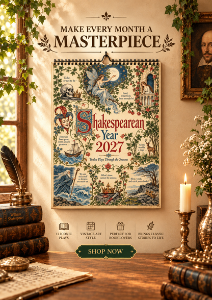 A Shakespearean Year 2027 – 12 Plays Through the Seasons | Vintage Illustrated Wall Calendar