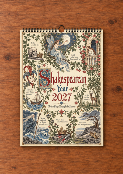 A Shakespearean Year 2027 – 12 Plays Through the Seasons | Vintage Illustrated Wall Calendar