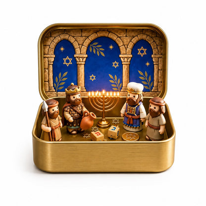 🔥Last Day 49% OFF - ✝️Religious Pocket-Size Mini Nativity Scene Set with Storage Box
