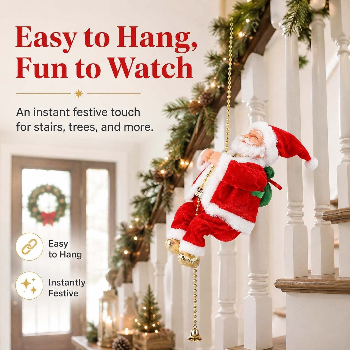 🔥Last Day 50% OFF🥇2026 BEST GIFT TO FAMILY💯Electric Climbing Santa Claus Musical Toys