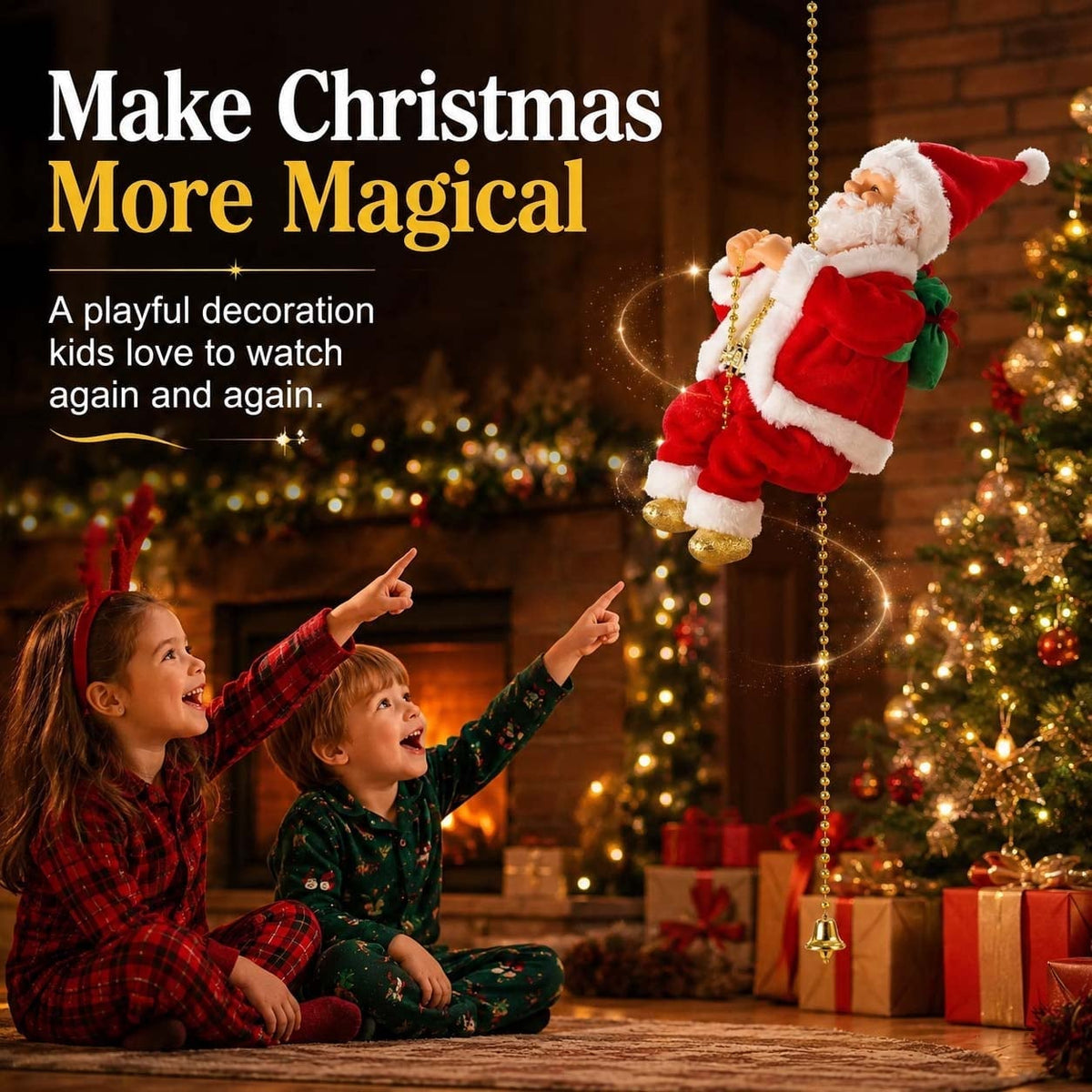 🔥Last Day 50% OFF🥇2026 BEST GIFT TO FAMILY💯Electric Climbing Santa Claus Musical Toys