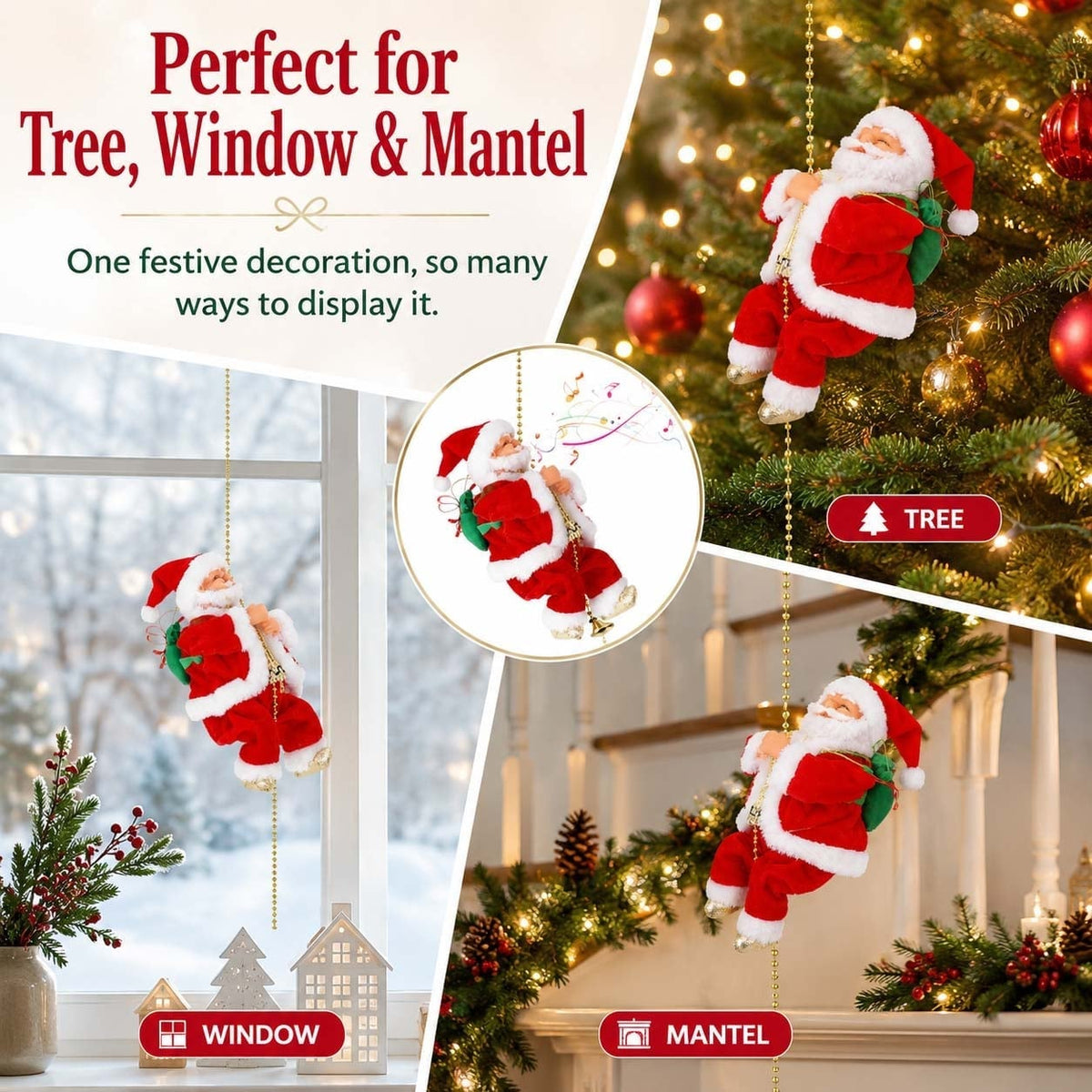 🔥Last Day 50% OFF🥇2026 BEST GIFT TO FAMILY💯Electric Climbing Santa Claus Musical Toys