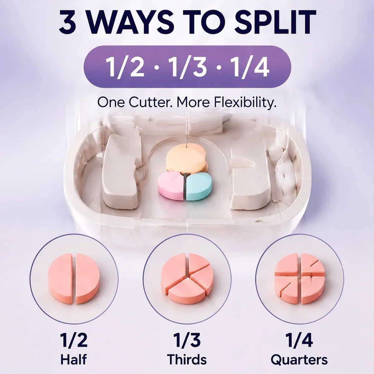 49% OFF -💊Portable Pill Cutter/Splitter & Storage Case (Cuts into 1/2, 1/3, or 1/4 portions)