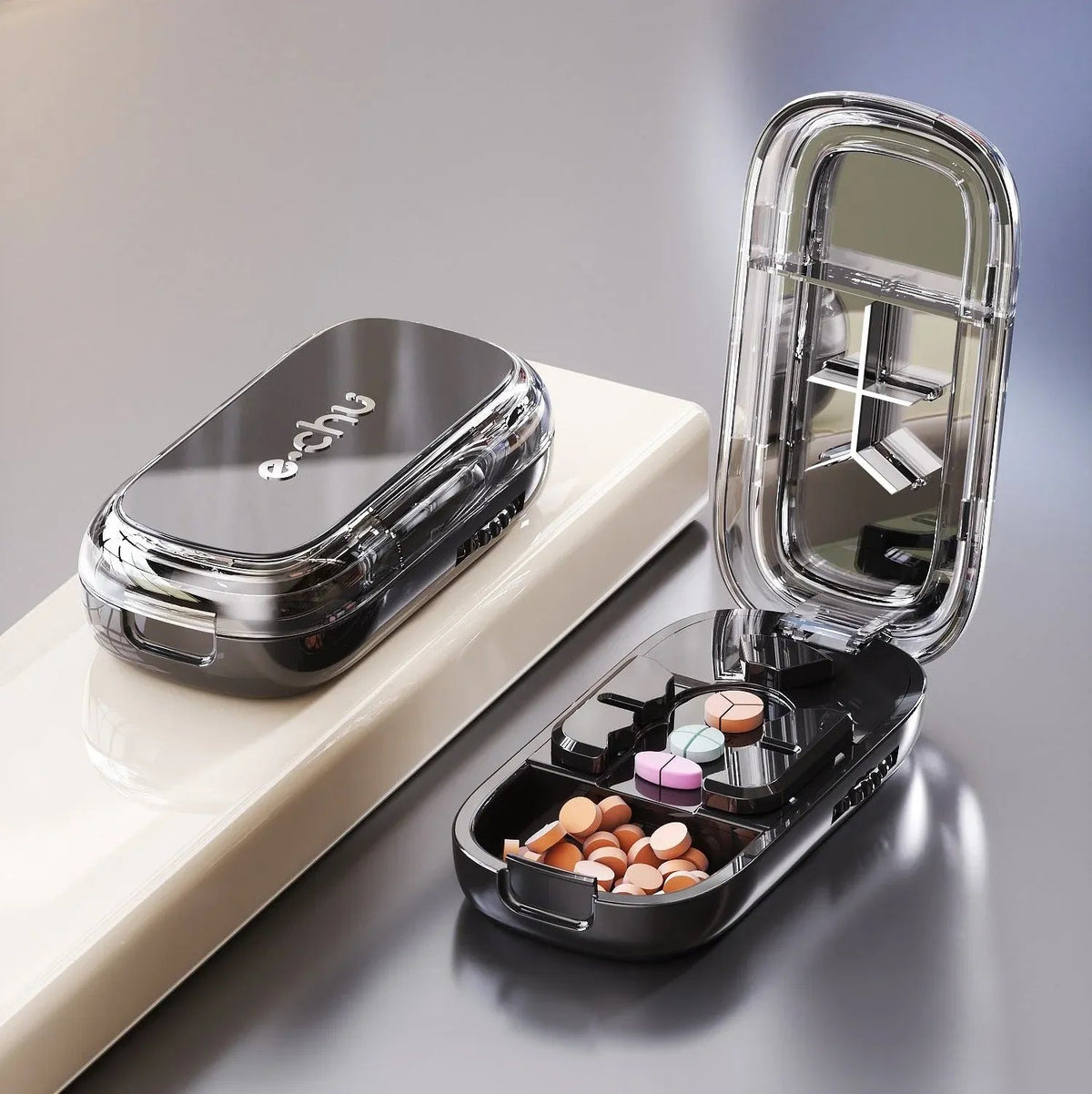 49% OFF -💊Portable Pill Cutter/Splitter & Storage Case (Cuts into 1/2, 1/3, or 1/4 portions)