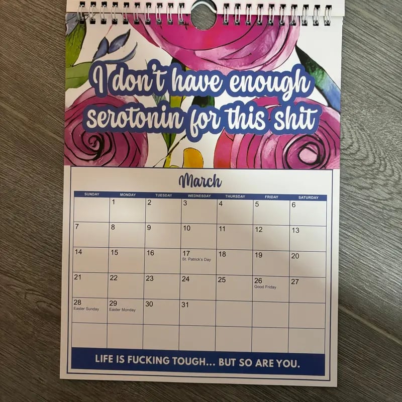 📅 2027 Sweary Mental Health Calendar - Perfect for Home Decor & Gift Ideas