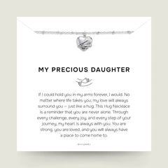 My Precious Daughter - Silver Hug Necklace