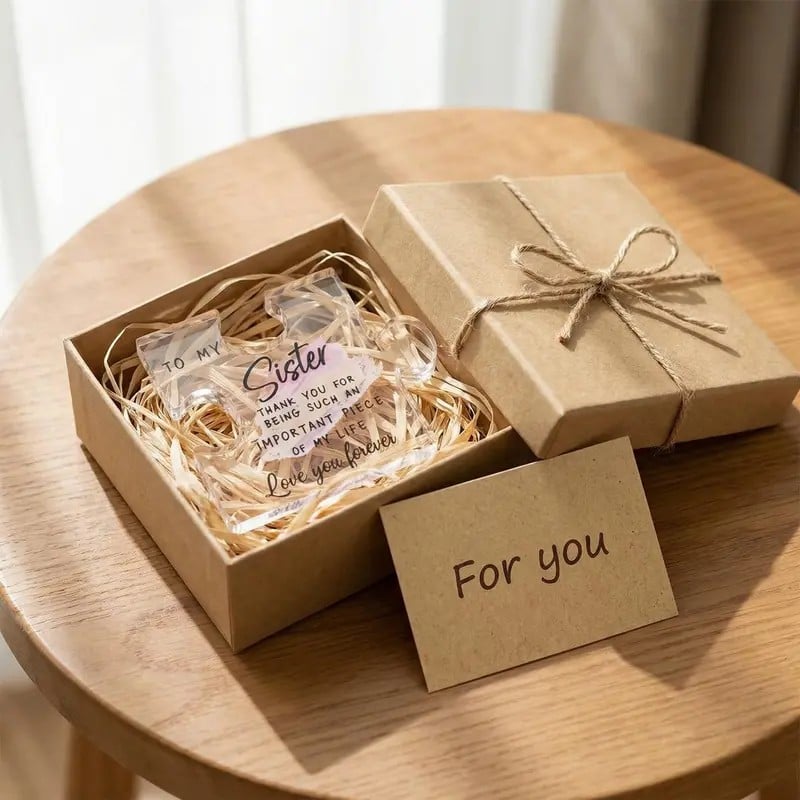 🔥Last Day 50% OFF🧩👩‍❤️‍👩To My Sister Compact Rectangle Acrylic Puzzle Plaque Gift