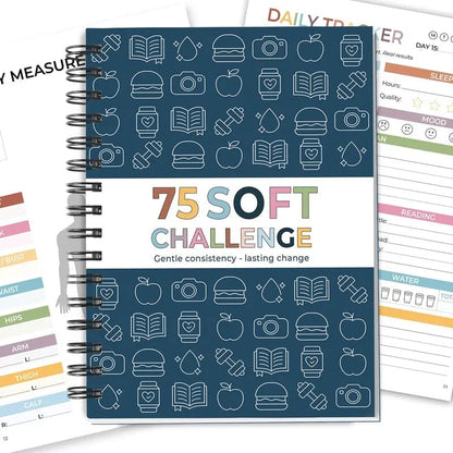 📗75 Soft Challenge Journal For Women | The Gentle Habit Tracker That Helps You Finish What You Start