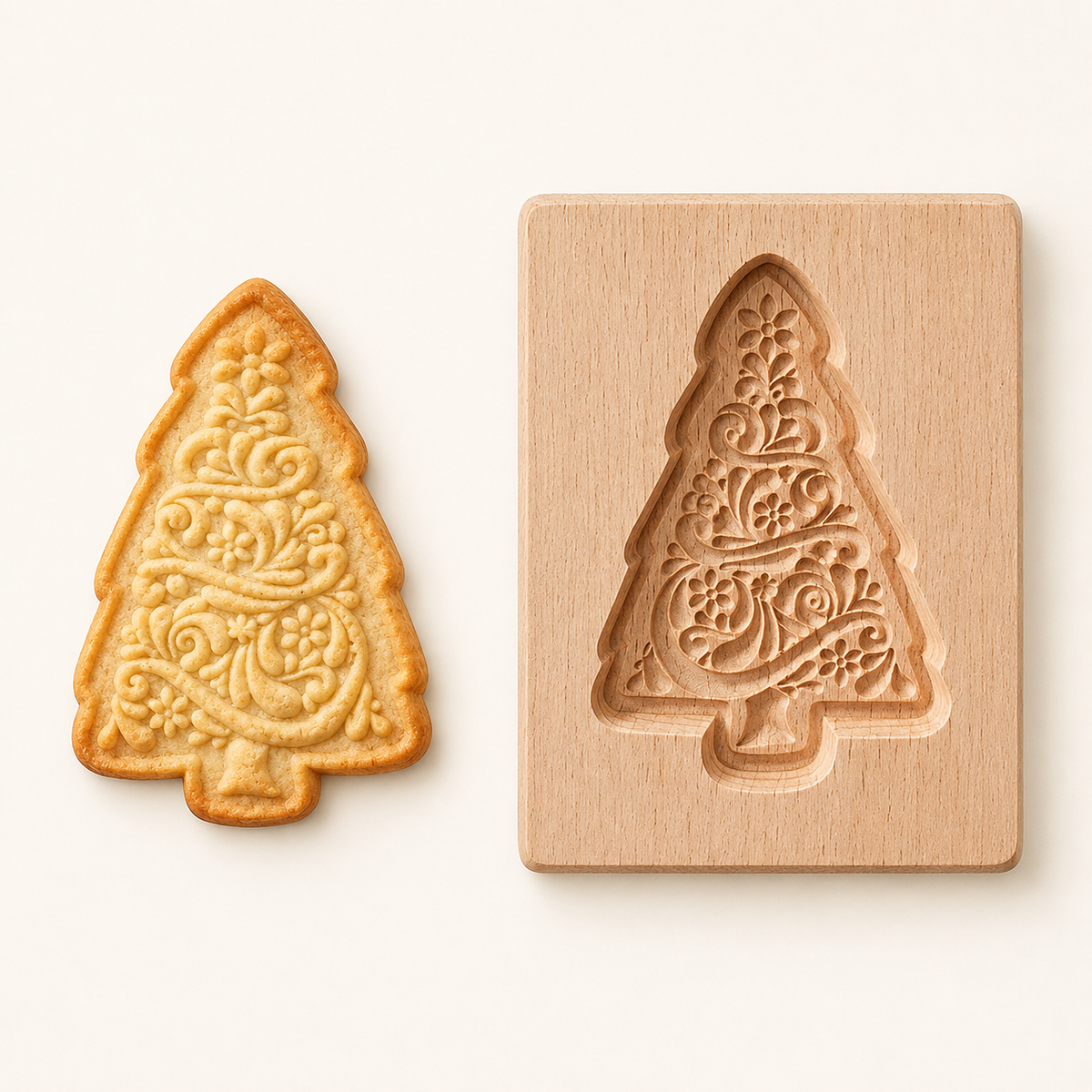 🎁Last Day 50% OFF🍪Christmas Carved Beechwood Cookie Mold