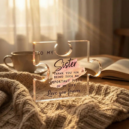 🔥Last Day 50% OFF🧩👩‍❤️‍👩To My Sister Compact Rectangle Acrylic Puzzle Plaque Gift