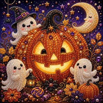 🎃LAST DAY 49% OFF👻Halloween DIY Pearl Diamond Painting Art Kit for Kids🧘Relaxing & Beginner-Friendly