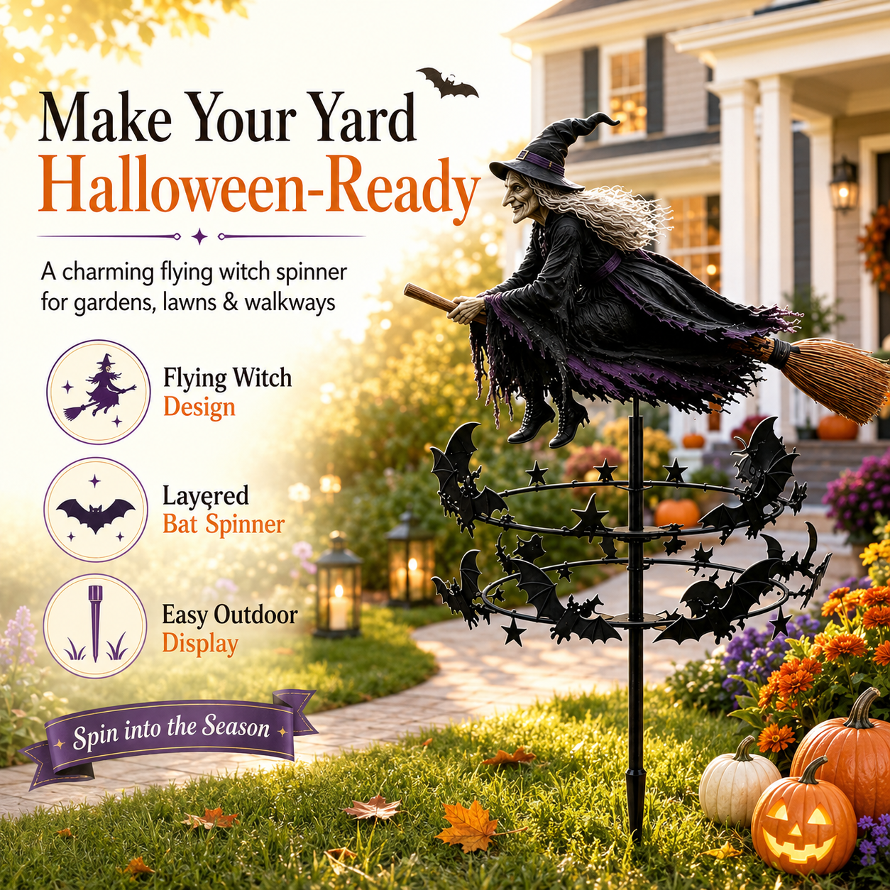 🔥Last Day 49% OFF🔮The Enchanted Witch Garden Wind Spinner