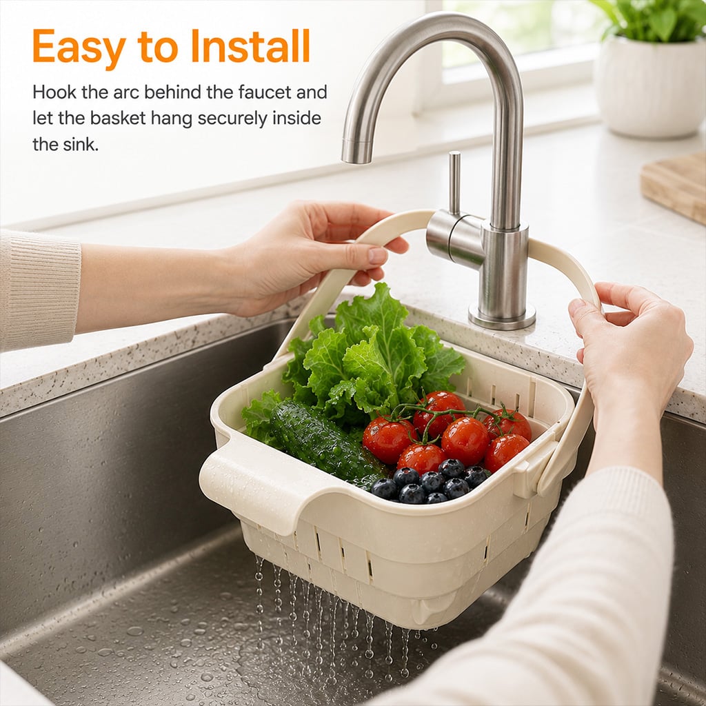 🔥2026 Summer Hot Sale 49% OFF💦Collapsible Faucet- Hanging Sink Strainer Basket