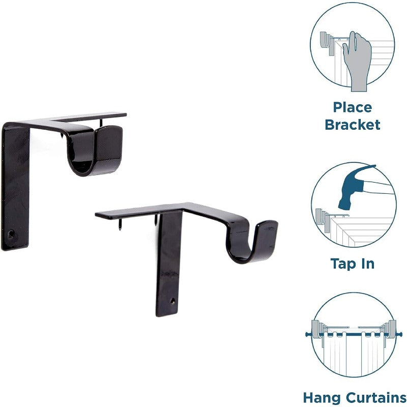 No-Drill Metal Curtain Brackets