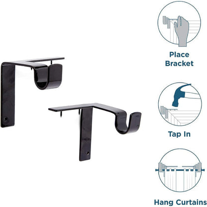 No-Drill Metal Curtain Brackets