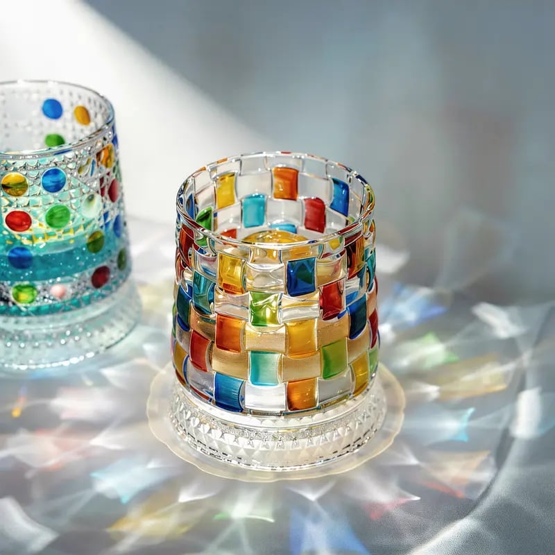 🔥Hot Sale 49% OFF - 🌈🥃Hand-Painted Embossed Rotating Whiskey Glass(✨Including a rotating base)