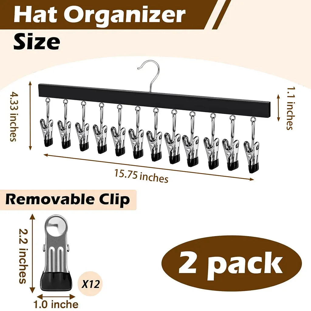 🏆Last Day 50% OFF🥇Upgraded Wood-Steel Sturdy Hanger with 12 Non-Slip Clips