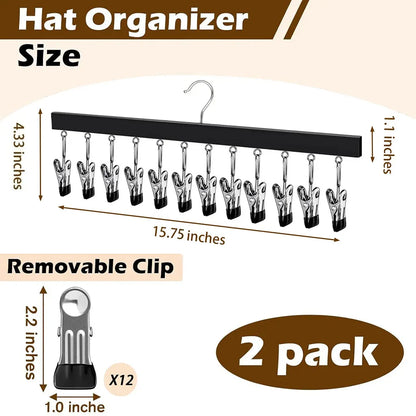 🏆Last Day 50% OFF🥇Upgraded Wood-Steel Sturdy Hanger with 12 Non-Slip Clips