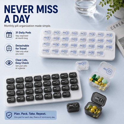 31-Day Pill Organizer Tray