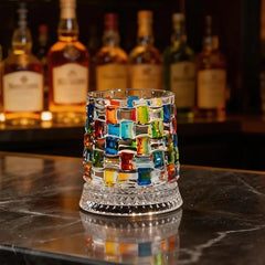 🔥Hot Sale 49% OFF - 🌈🥃Hand-Painted Embossed Rotating Whiskey Glass(✨Including a rotating base)