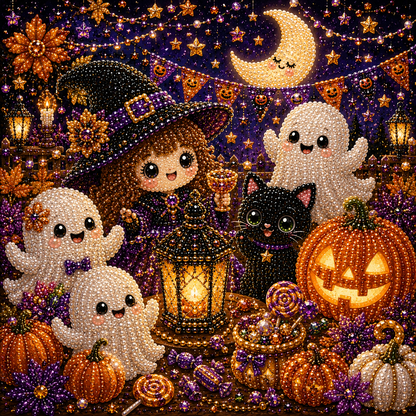 🎃LAST DAY 49% OFF👻Halloween DIY Pearl Diamond Painting Art Kit for Kids🧘Relaxing & Beginner-Friendly