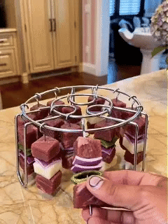 🔥 Last Day 49% OFF🍖2 Pack Stainless Steel Air Fryer Skewer Rack🥇360° No Flip Kabob Grill Stand