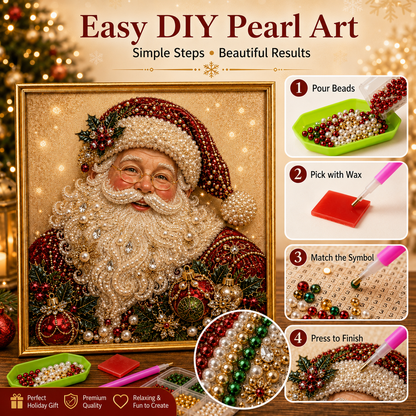 🎄 LAST DAY 49% OFF🧘Relaxing & Beginner-Friendly🎨💎DIY Christmas Pearl Diamond Painting Art Kit With Frame