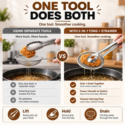 Dual Action Frying Strainer