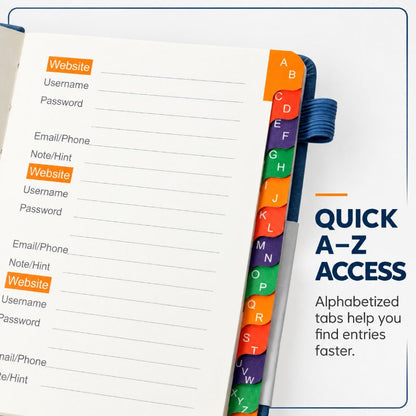 Color-Coded Alphabetical Password Organizer