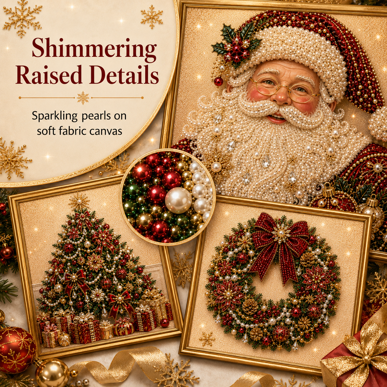 🎄 LAST DAY 49% OFF🧘Relaxing & Beginner-Friendly🎨💎DIY Christmas Pearl Diamond Painting Art Kit With Frame