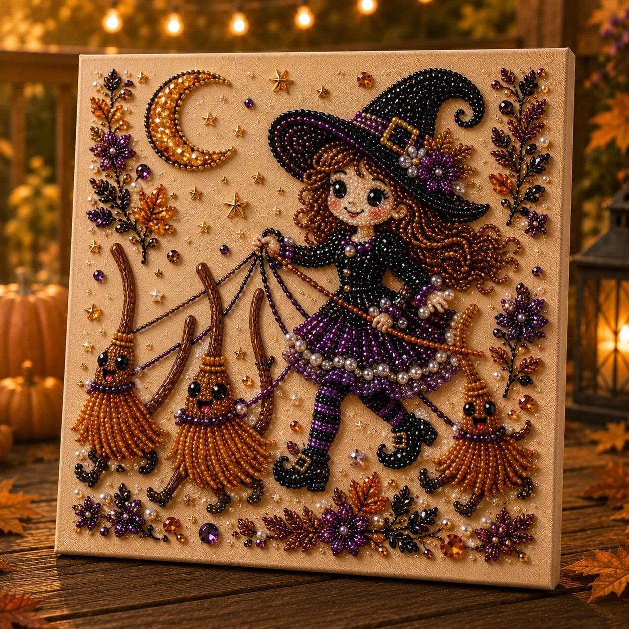 🎃 LAST DAY 49% OFF – 👻 Premium 3D Pearl Absurd Halloween Wall Art Kit | Luxury Flocked Canvas with Scratch-Resistant Non-Fading Pearl Beads DIY Funny Spooky Decor 🕷️✨