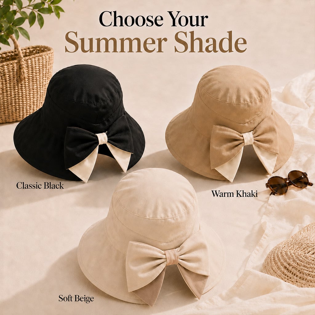 🔥2026 Summer Hot Sale 49% OFF☀️Bowknot Wide Brim Sun Protective Hat