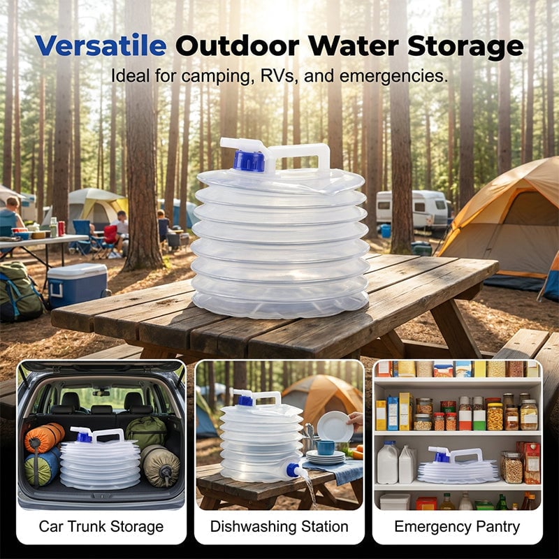 📢📢50% OFF !! ⏰Portable Collapsible Camping Water Container with Spigot