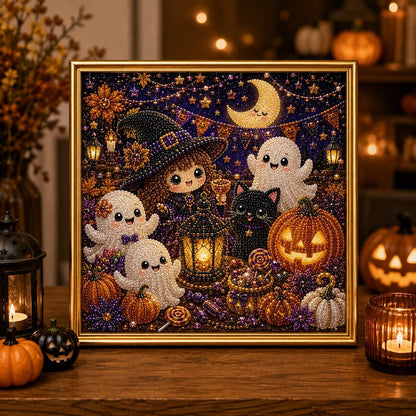 🎃LAST DAY 49% OFF👻Halloween DIY Pearl Diamond Painting Art Kit for Kids🧘Relaxing & Beginner-Friendly