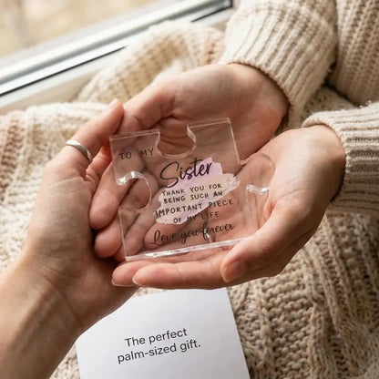 🔥Last Day 50% OFF🧩👩‍❤️‍👩To My Sister Compact Rectangle Acrylic Puzzle Plaque Gift