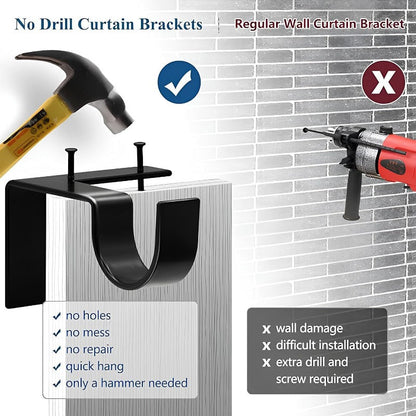 No-Drill Metal Curtain Brackets