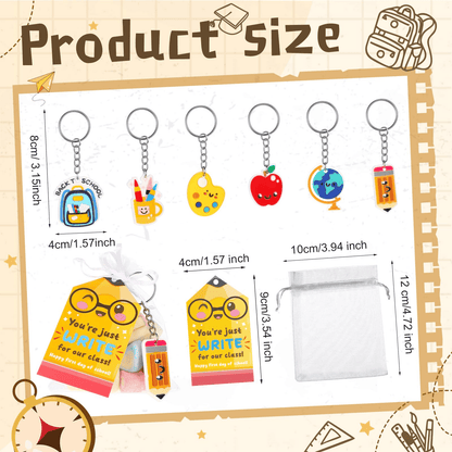 🔥LAST DAY 50% OFF - 🍎24 Sets Back to School Keychain Gift Bags Sets🎁