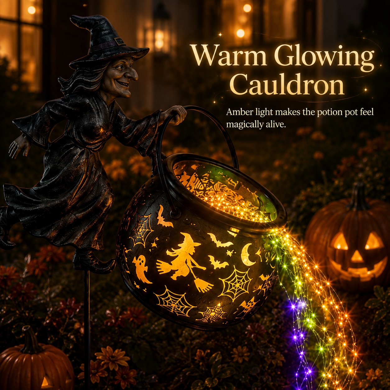 🔥LAST DAY 50% OFF🔮Halloween Witch Cauldron Garden Light
