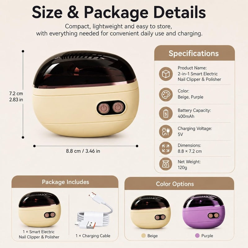 2-in-1 Electric Nail Trimmer