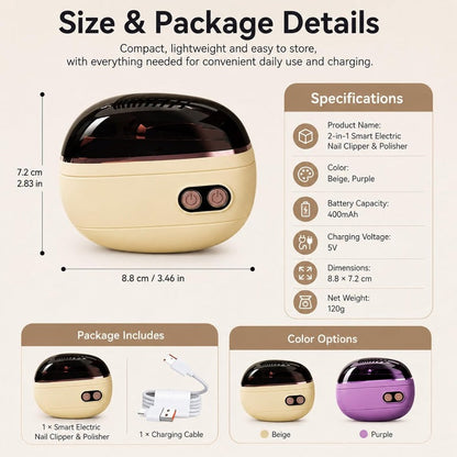 2-in-1 Electric Nail Trimmer