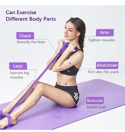 21 Fitness Resistance Bands-4 Tube Pedal Ankle Puller